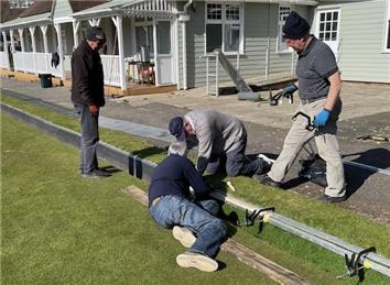 Finishing touches to the ditch back boards